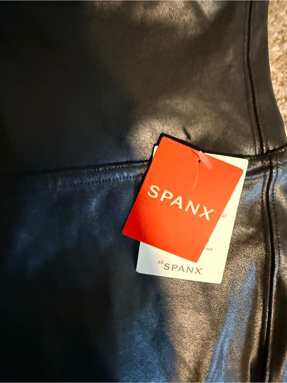 NWT Spanx Black Faux Leather Leggings - Picture 2 of 3